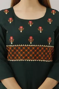 Women Touch Women Embroidered A line Kurta Green-thumb4