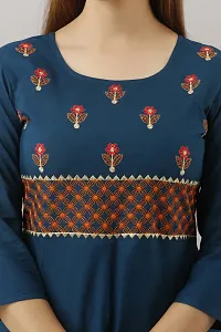 Women Touch Women Embroidered A line Kurta Blue-thumb4