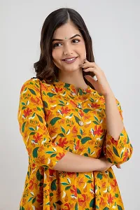 Women Touch Women Printed Flared Kurta Yellow-thumb4