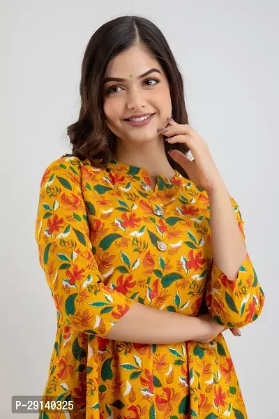 Women Touch Women Printed Flared Kurta Yellow-thumb5