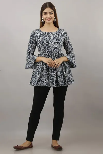 Rey Retails Block Print Flared Tunic Tops for Women Vol 1