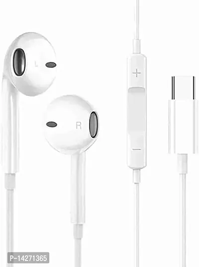 Stylish White In-ear Wired USB Headphones With Microphone