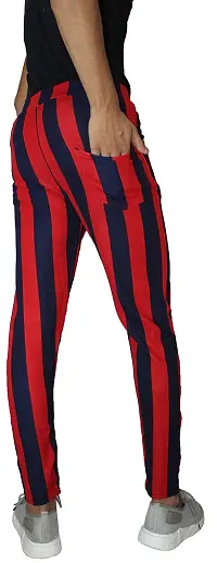 VANTAR Striped Men Track Pants (32, Red, Blue)-thumb1