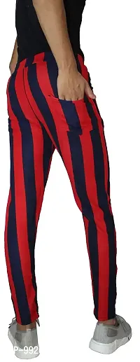 VANTAR Striped Men Track Pants (32, Red, Blue)-thumb2