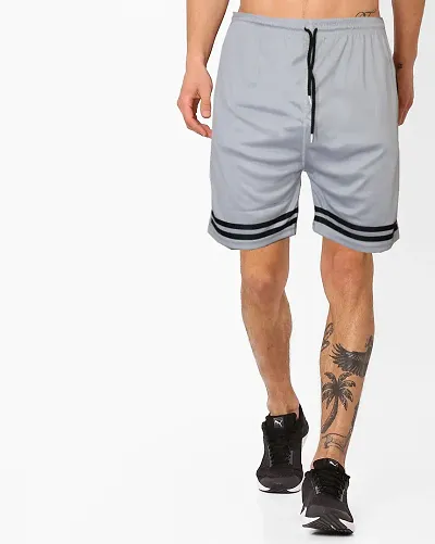 Unique Lycra Blend Solid Regular Shorts For Men