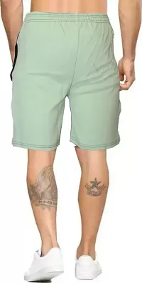 Fabulous Olive Polycotton Solid Regular Shorts For Men-thumb1