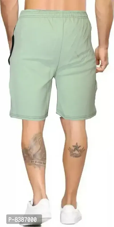 Fabulous Olive Polycotton Solid Regular Shorts For Men-thumb2