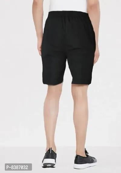 Fabulous Black Cotton Blend Printed Regular Shorts For Men-thumb2