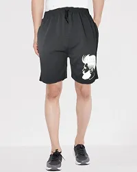 Fabulous Black Cotton Blend Printed Regular Shorts For Men-thumb2