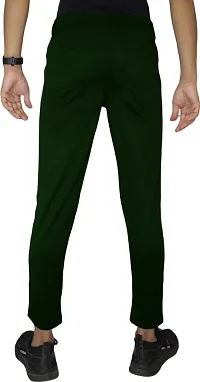 Stylish Mehandi Lycra Blend Solid Trousers For Men-thumb1