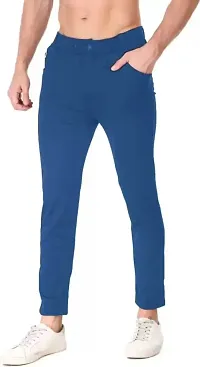 VANTAR Solid Men Track Pants (M, Sky Blue)-thumb2