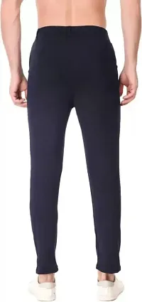 VANTAR Men Regular Lycra Blend Trousers (32, Navy Blue)-thumb1