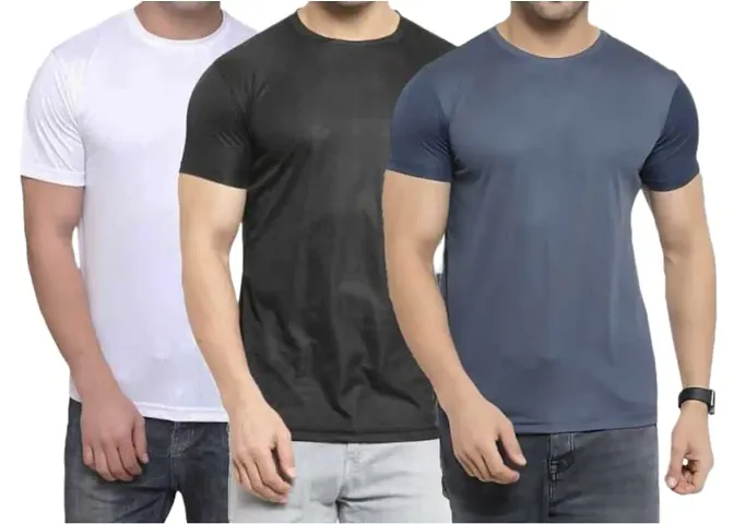 VANTAR Solid Men Multicolor T-Shirt (Pack of 3)