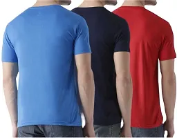VANTAR Solid Men Multicolor T-Shirt (Pack of 3) (Large, Royal Blue, Blue, Red)-thumb1