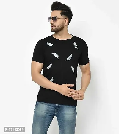 Stylish Polyester Solid Round Neck Tees For Men-thumb0