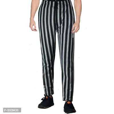 VANTAR Striped Men Track Pants (28, Black,White)-thumb0