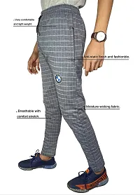 VANTAR Men's Regular Fit Cotton Blend Track Pants (tra_chec_Grey_30)-thumb2