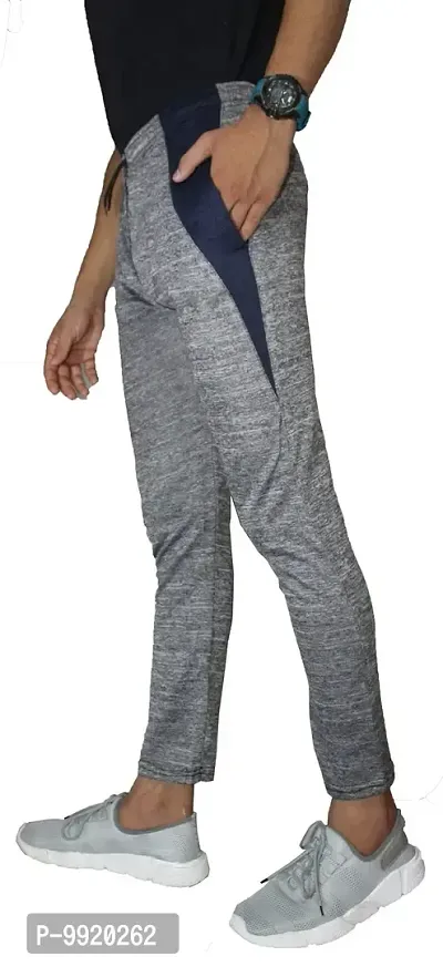 VANTAR Solid Men Track Pants (32, Grey, Blue)-thumb3
