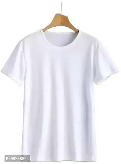 VANTAR Solid Men's Regular T-Shirt (X-Large, White)