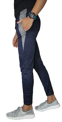 VANTAR Solid Men Track Pants (32, Blue, Grey)-thumb2