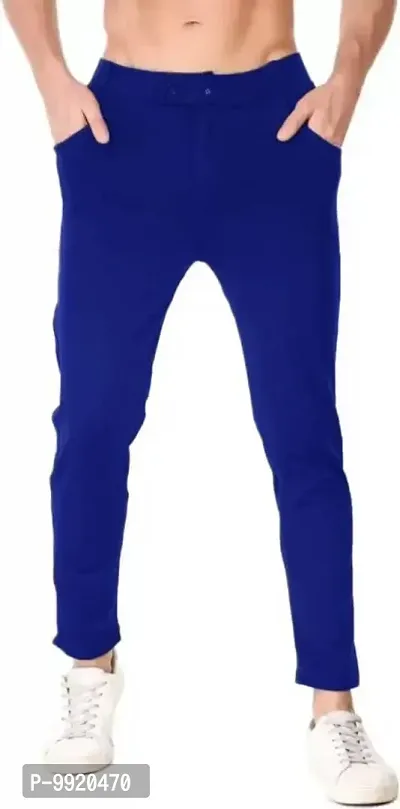 VANTAR Solid Men Track Pants (M, Royal Blue)-thumb4