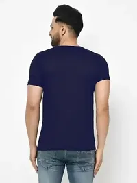 Stylish Polyester Solid Round Neck Tees For Men-thumb1