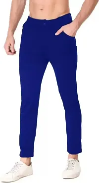 VANTAR Solid Men Track Pants (M, Royal Blue)-thumb2