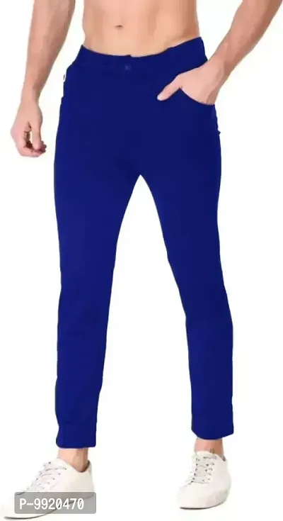 VANTAR Solid Men Track Pants (M, Royal Blue)-thumb3