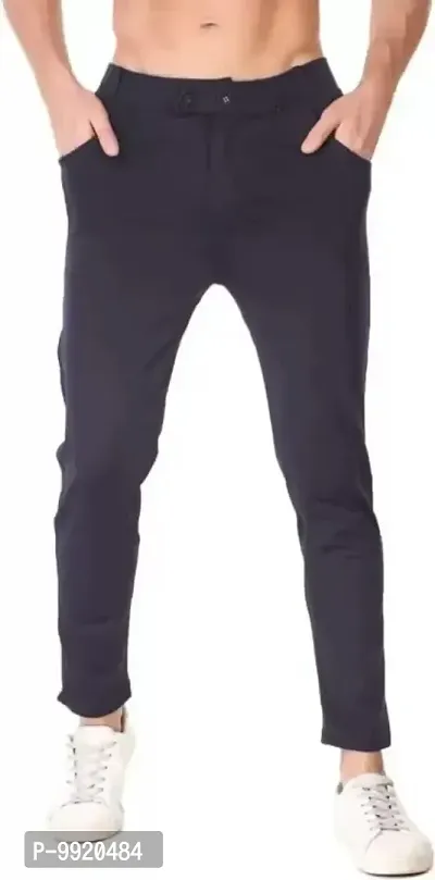 VANTAR Solid Men Track Pants (XL, Navy Blue)-thumb4