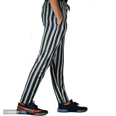 VANTAR Striped Men Track Pants (28, Black,White)-thumb2