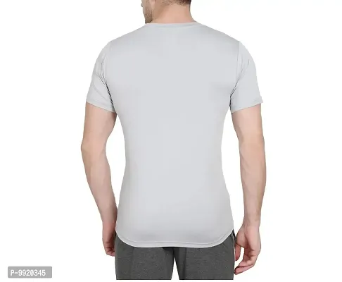 VANTAR Solid Men Round Neck T-Shirt (Small, Grey)-thumb2