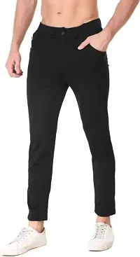 VANTAR Solid Men Track Pants (L, Black)-thumb2