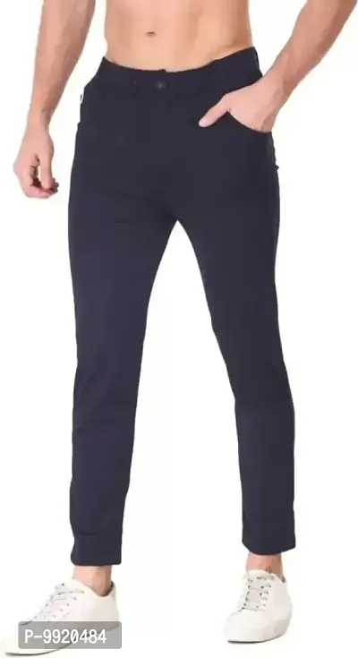 VANTAR Solid Men Track Pants (XL, Navy Blue)-thumb3