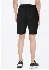 Trendy Solid Black Regular Shorts-thumb1