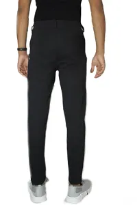 Trendy Cotton Blend Solid Men Black Track Pant-thumb1