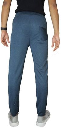 Solid Men Blue Track Pants-thumb1