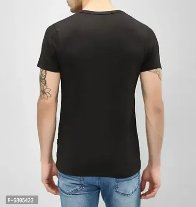 Solid Men Round Neck T-shirt-thumb2