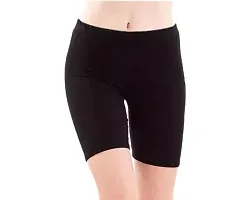 GlobyCraft Combo Pack of 2 Cotton Lycra Shorts/Cycling Shorts/Gym Shorts for Women  Girls-thumb1