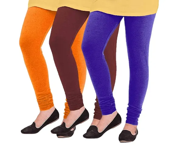 Elegant Woolen Solid Leggings For Women And Girls- Pack Of 3