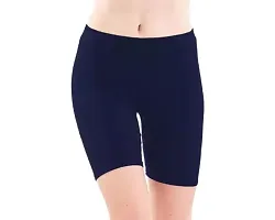 GlobyCraft Combo Pack of 3 Cotton Lycra Shorts/Cycling Shorts/Gym Shorts for Women  Girls-thumb3