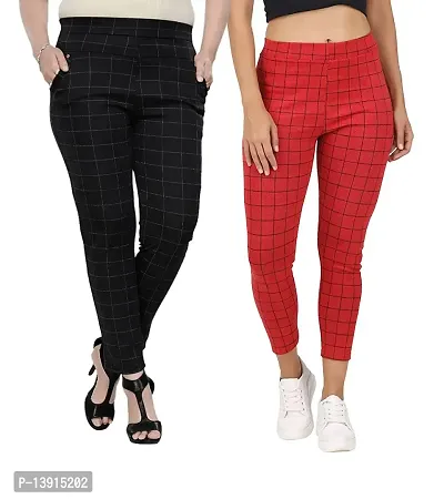 Buy Women Grey Check Formal Regular Fit Trousers Online - 442149 | Van  Heusen