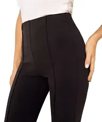 High Waist Bell Bottom Trouser/Wide Leg Trouser/Flared Trouser/Flared Bootcut Trouser for Women  Girls (Colour: Black )-thumb3