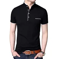 Stylish Cotton Blend T-Shirt For Men-thumb1