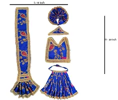 Radha Krishan ji Jugal Kishor Vastra for standing Idol, dresses Choli | Lehenga || hanuman Ji Matarani ji Pooshak Cloth for God Dress | Poshak for God Vastra Idol Size no 13 (Blue)-thumb1