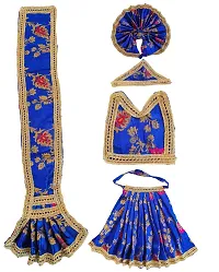 Radha Krishan ji Jugal Kishor Vastra for standing Idol, dresses Choli | Lehenga || hanuman Ji Matarani ji Pooshak Cloth for God Dress | Poshak for God Vastra Idol Size no 13 (Blue)-thumb2