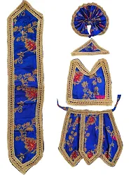 Handmade Rajisthan Radha Krishan ji Jugal Kishor Vastra for standing Idol, dresses Choli | Dhoti || hanuman Ji Matarani ji Pooshak Cloth for God Dress | Poshak for God Vastra Idol Size no. 13 (Blue)-thumb1