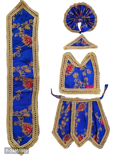 Handmade Rajisthan Radha Krishan ji Jugal Kishor Vastra for standing Idol, dresses Choli | Dhoti || hanuman Ji Matarani ji Pooshak Cloth for God Dress | Poshak for God Vastra Idol Size no. 13 (Blue)-thumb2