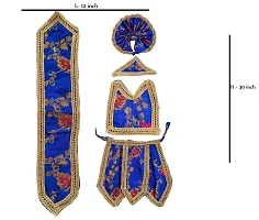 Handmade Rajisthan Radha Krishan ji Jugal Kishor Vastra for standing Idol, dresses Choli | Dhoti || hanuman Ji Matarani ji Pooshak Cloth for God Dress | Poshak for God Vastra Idol Size no. 13 (Blue)-thumb2