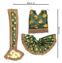 Shri Kunjbihari Shri Haridas | Hanuman ji| Matarani ji | Ethnic Collection Radha Krishna Handmade Silk Mehndi Green Dress  Suitable size for 18-19-20 inches Idols.-thumb2