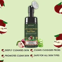 MEDIBAR? Apple Cider Vinegar Foaming Face Wash With Built-In Face Brush To Exfoliate  Deep Cleanse. With Aloe Vera  Basil For Clear, Moisturized Skin. Vegetarian, Paraben Free, 150 ml-thumb3